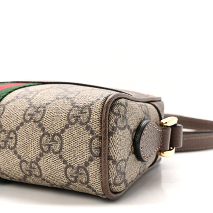 Gucci GG Supreme Monogram Web Mini Ophidia Shoulder Bag Brown 10 of 11