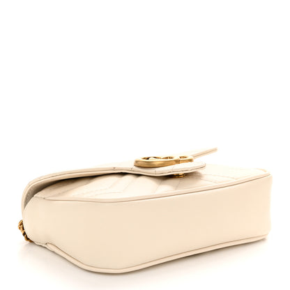 Gucci Calfskin Matelasse Super Mini GG Marmont Shoulder Bag White 4 of 11