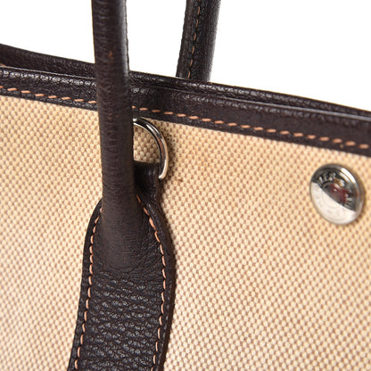 Hermes Toile Buffalo Garden Party Tote 30 TPM Marron Fonce 13 of 19