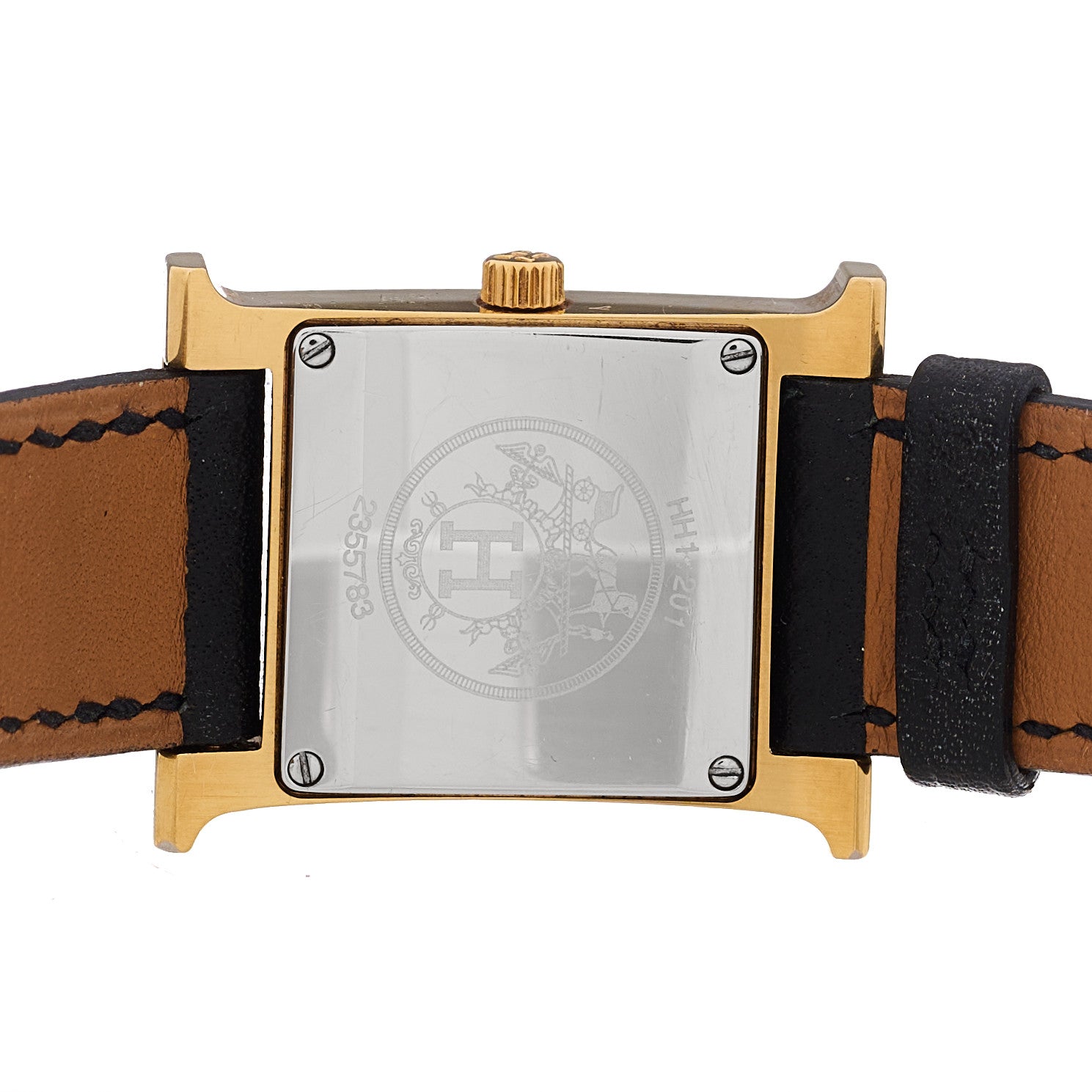 Hermes Stainless Steel Epsom 21mm Heure H Hour Quartz Watch Noir 4 of 4