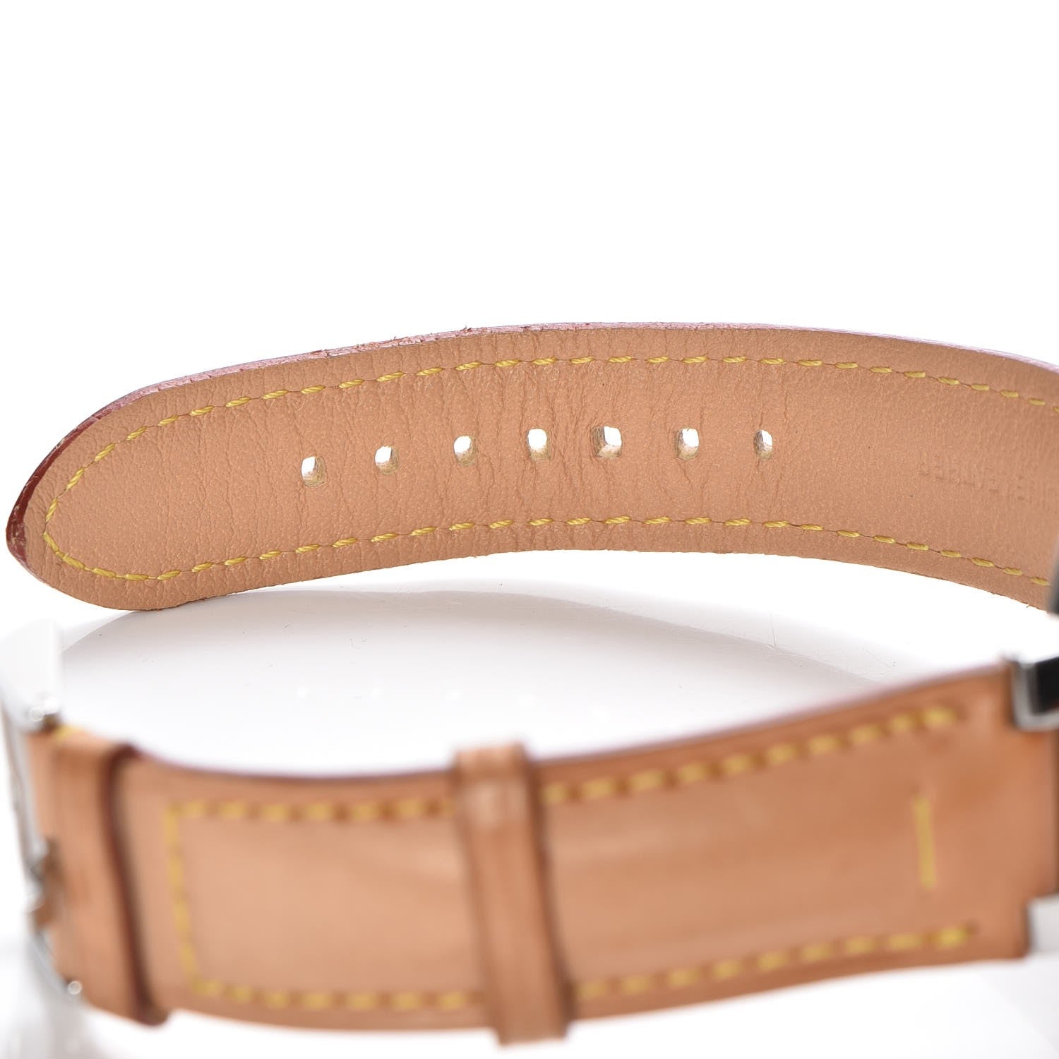 Louis Vuitton Stainless Steel Vachetta 39mm Tambour Quartz Watch Champagne 6 of 9