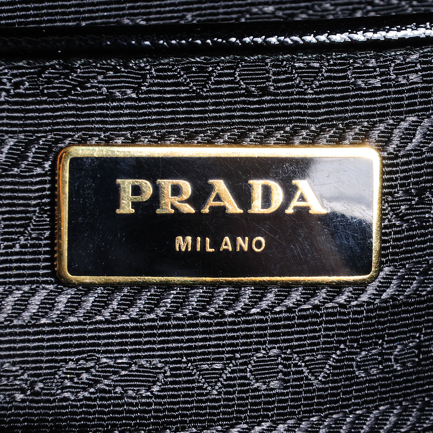 Prada Saffiano Vernice Parabole Tote Black 7 of 10