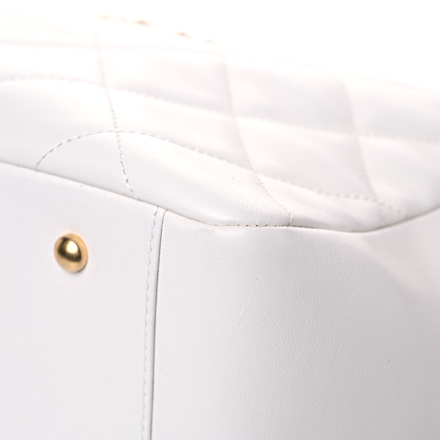 Chanel Lambskin Quilted Large Classic Shopping Tote White 9 of 16