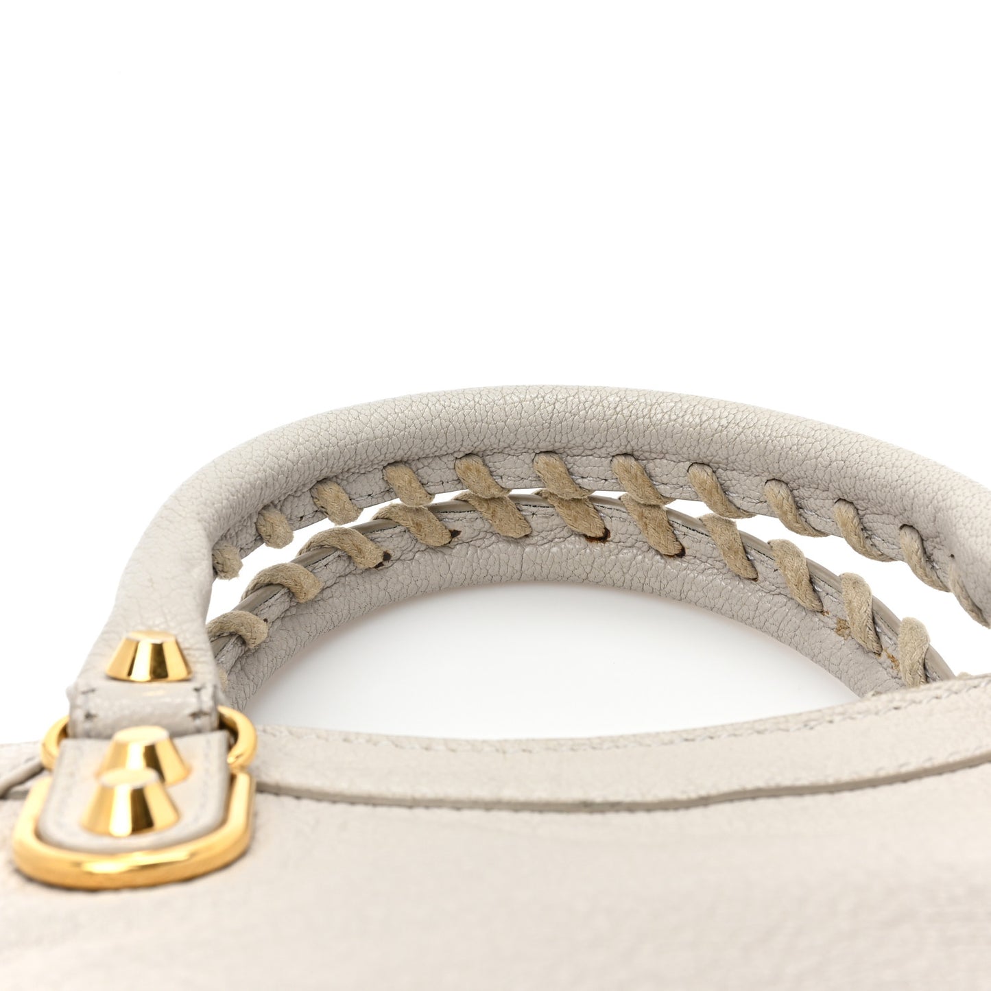 Chevre Gold Metallic Edge Hardware Mini City Gris Perle