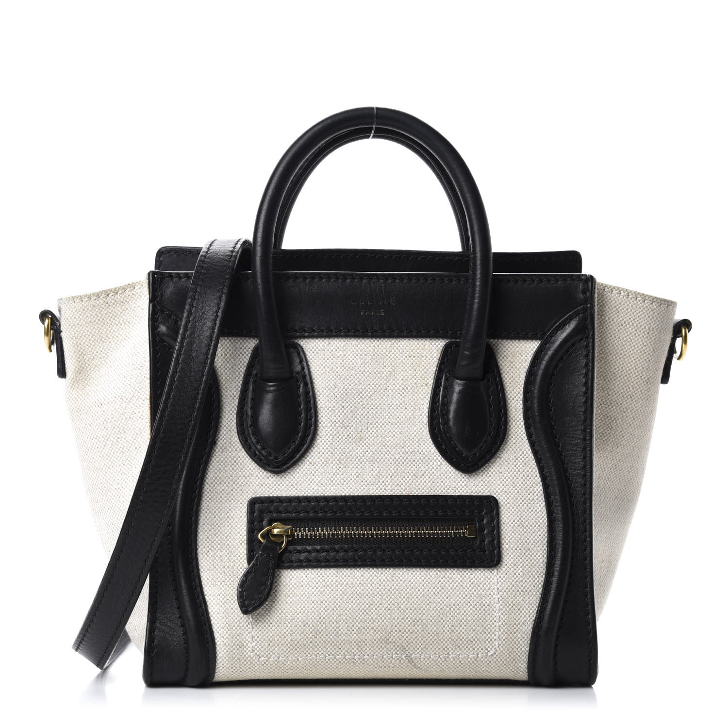 Celine Textile Smooth Calfskin Nano Bi-Color Luggage Beige 1 of 14