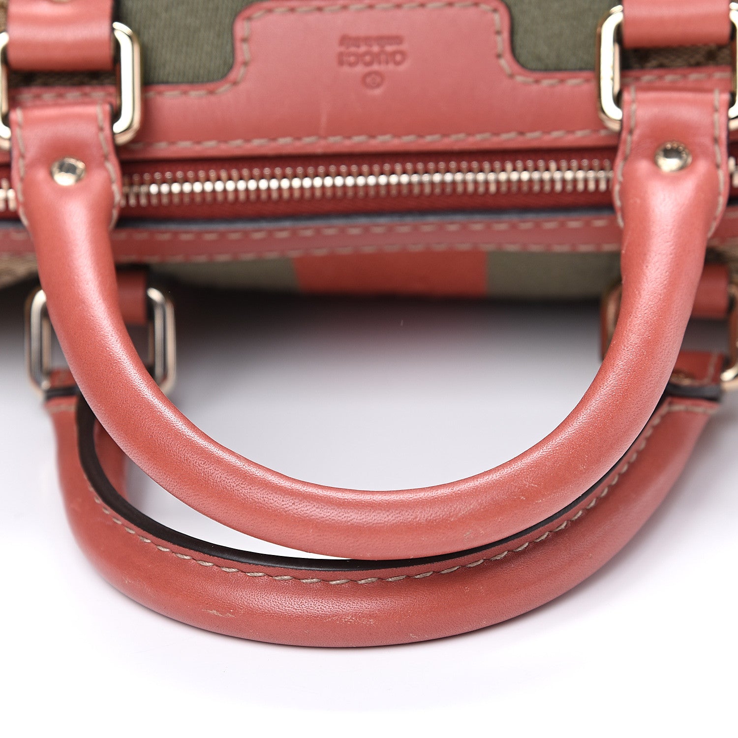Gucci Monogram Medium Vintage Web Boston Pink 13 of 13