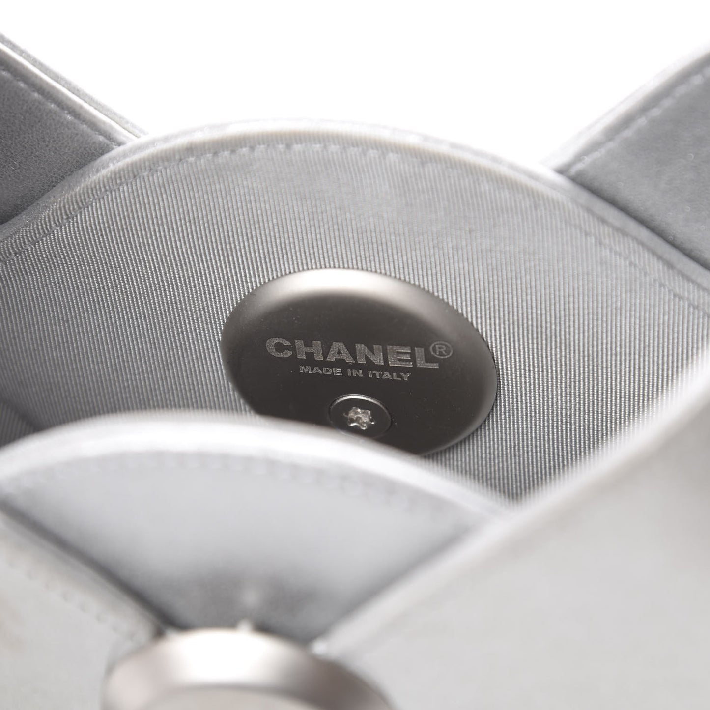 Metallic Lambskin Evening In the Air Bag Silver