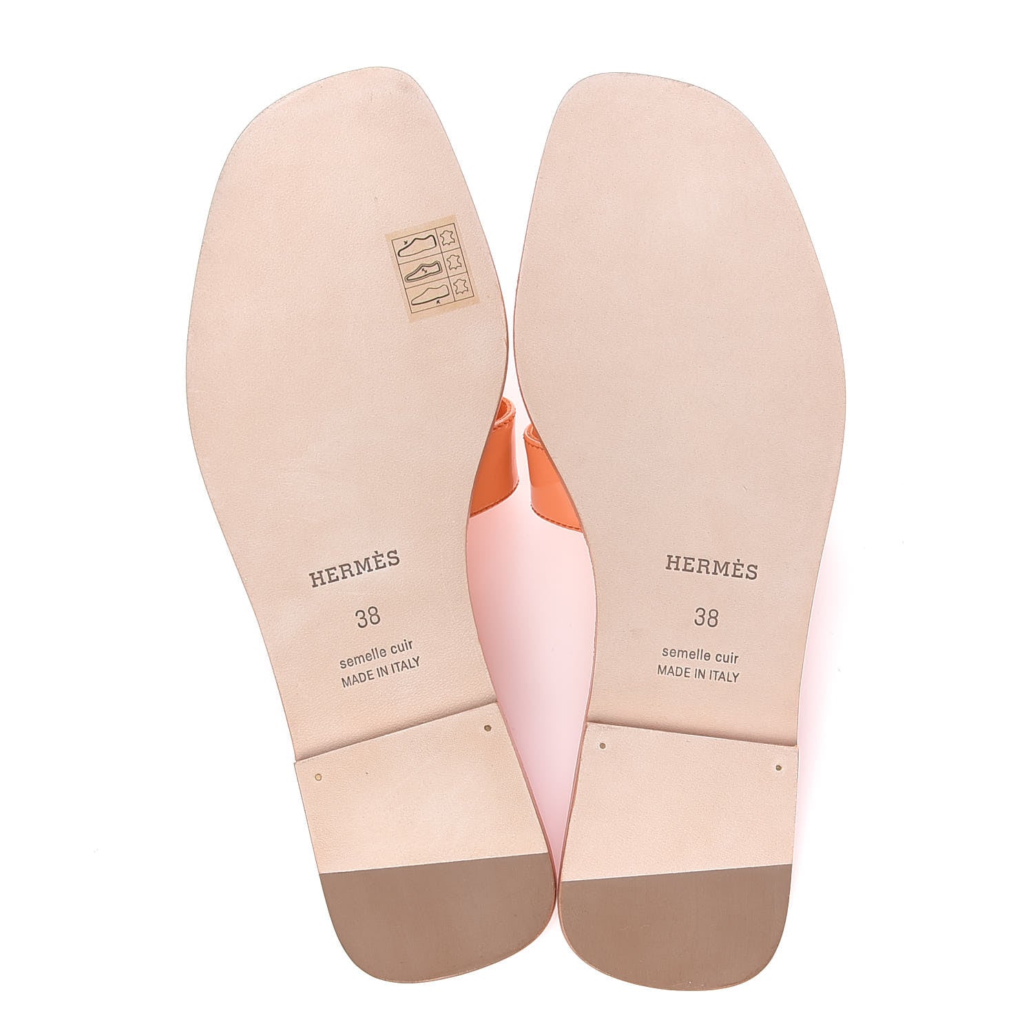 Hermes Patent Oran Sandals 38 Orange Melon 6 of 10