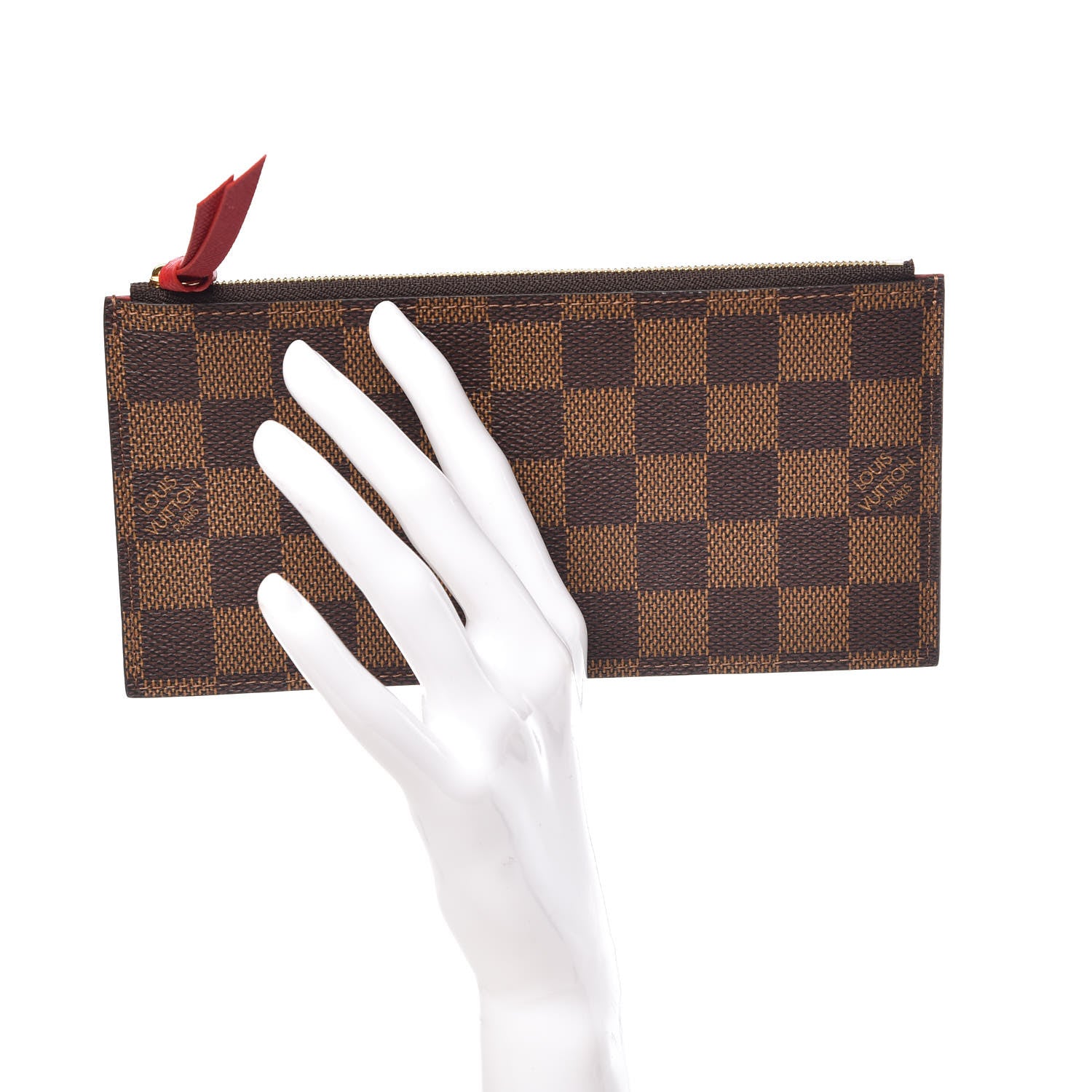 Louis Vuitton Damier Ebene Felicie Chain Wallet Zippered Insert 2 of 6