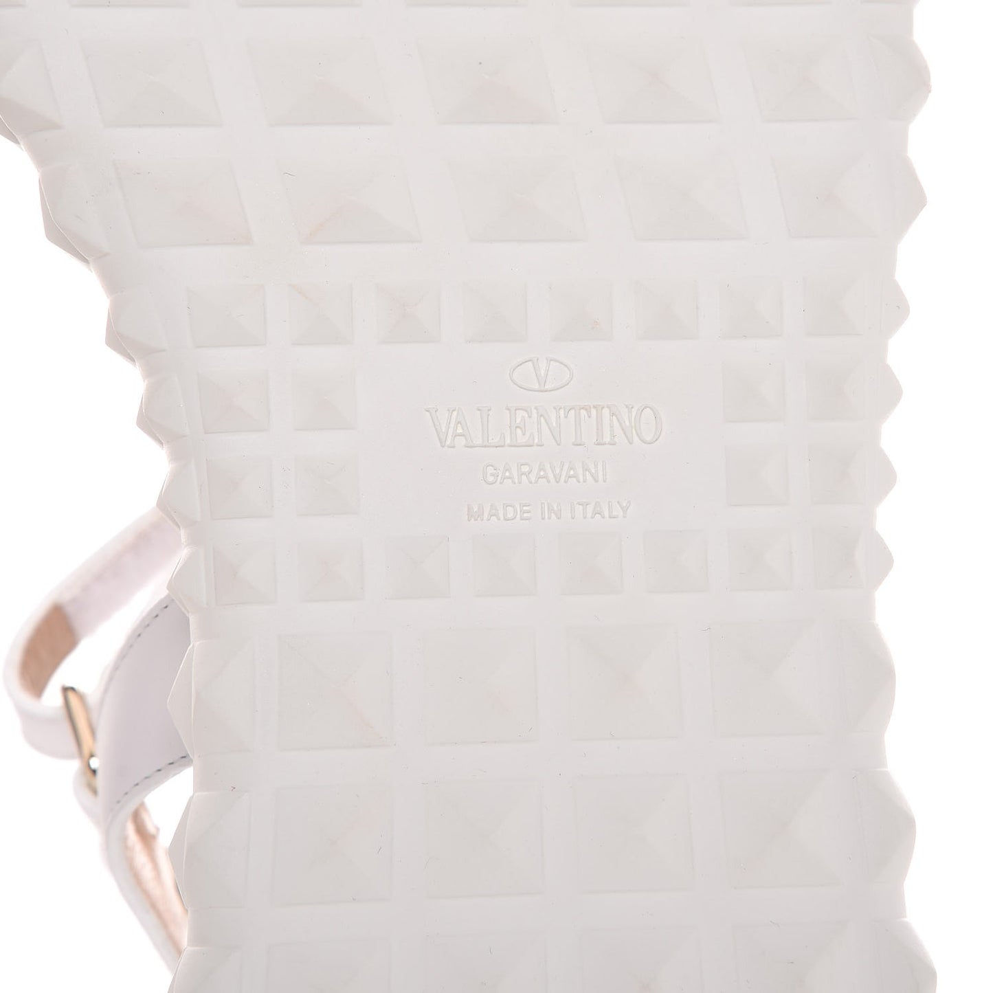 Calfskin Rockstud Gladiator Sandals 38 White