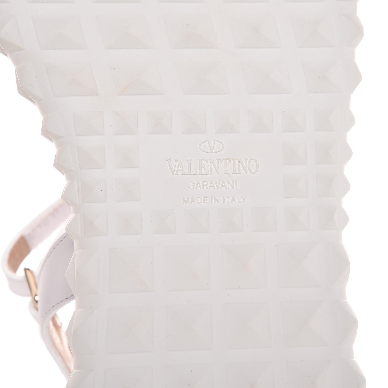 Valentino Garavani Calfskin Rockstud Gladiator Sandals 38 White 6 of 7