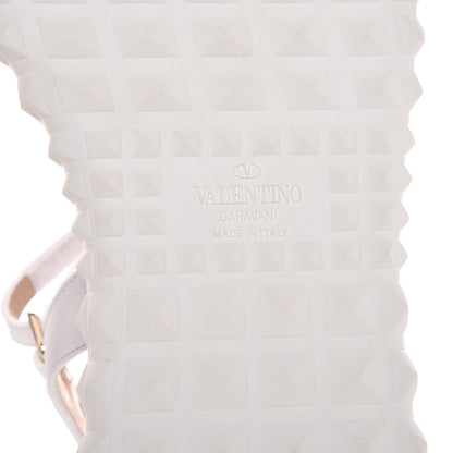 Valentino Garavani Calfskin Rockstud Gladiator Sandals 38 White 6 of 7