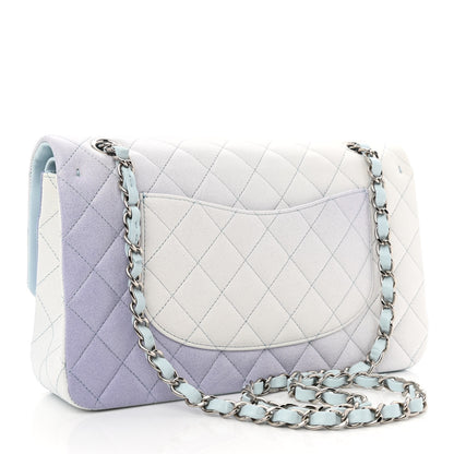Chanel Perforated Lambskin Quilted Medium Double Flap Light Blue Light Purple White 3 of 11