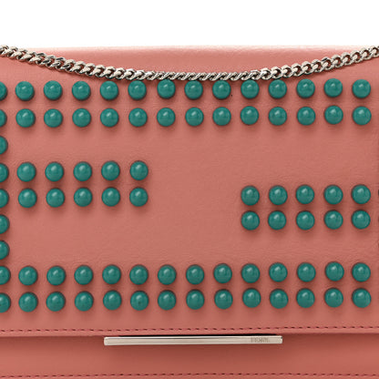 Fendi Vitello Studded Tube Wallet on Chain Pink 8 of 10