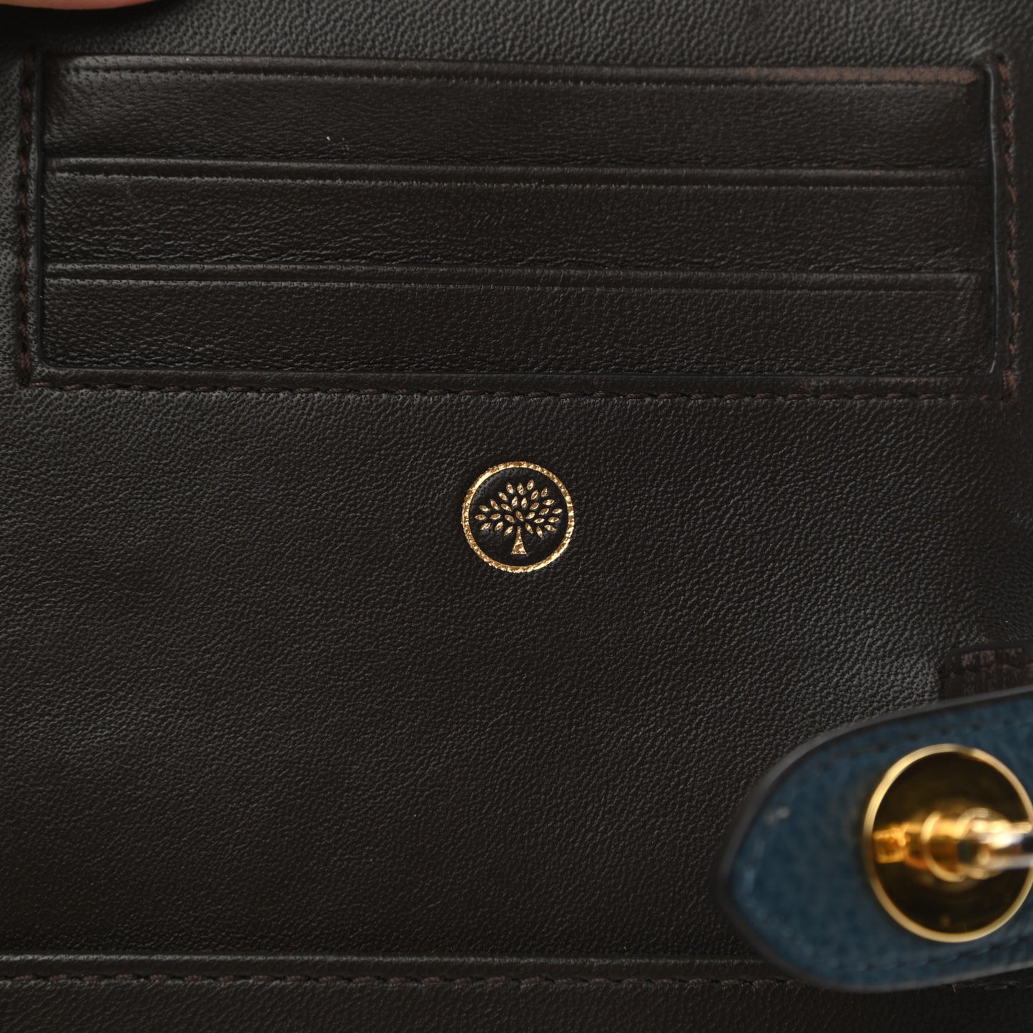 Natural Grain Calfskin Postman's Lock Agenda Blue