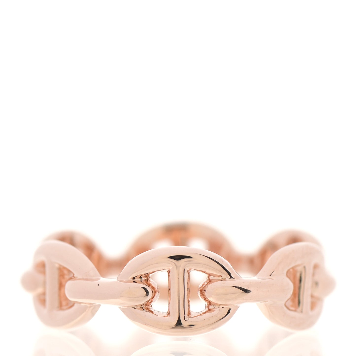 18K Rose Gold PM Chaine D'Ancre Enchainee Ring 53 6.5