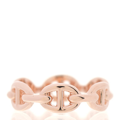 Hermes 18K Rose Gold PM Chaine D'Ancre Enchainee Ring 53 6.5 3 of 7