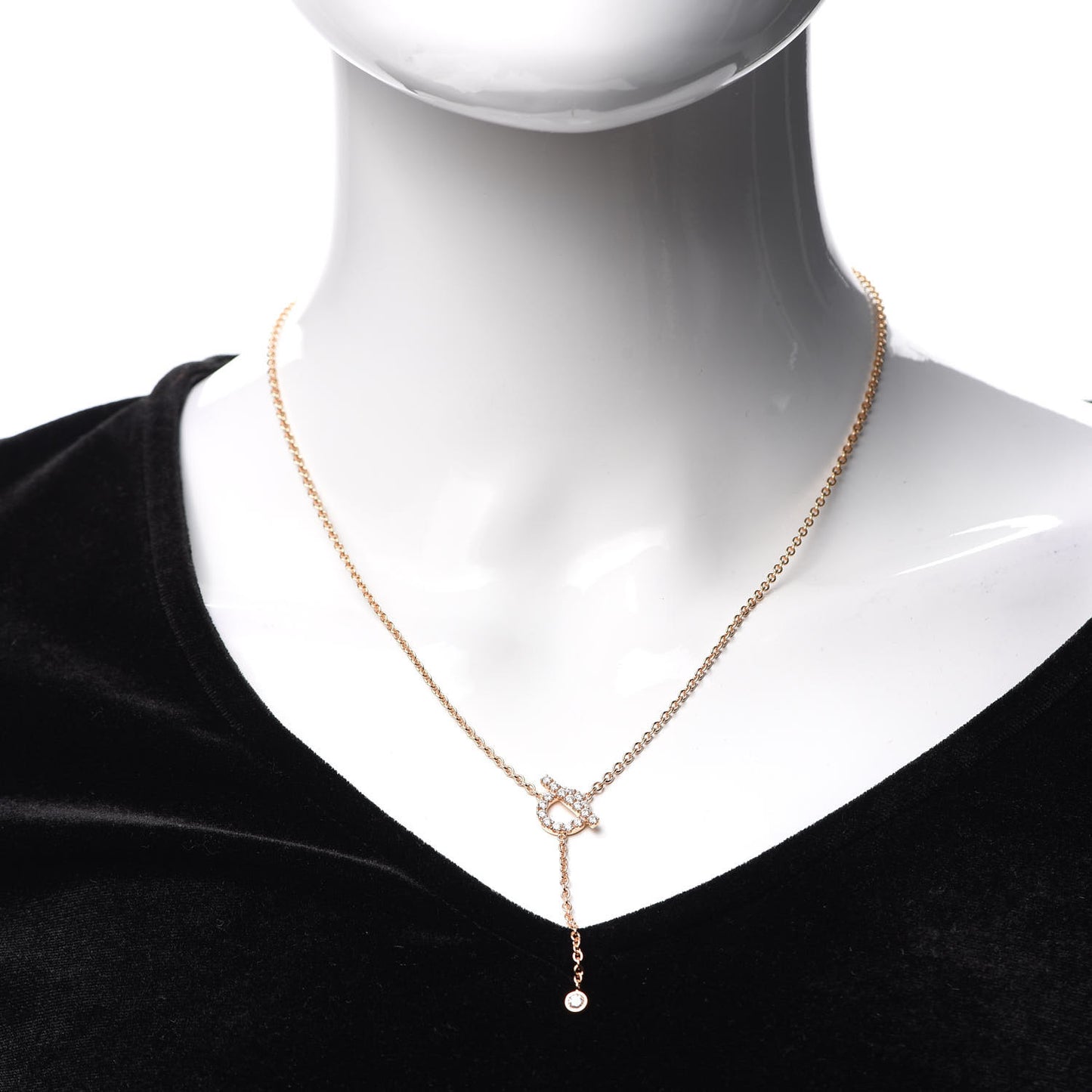 18K Rose Gold Diamond Finesse Lariat Necklace