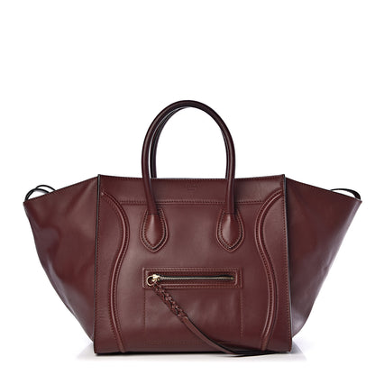 Celine Natural Calfskin Medium Phantom Luggage Burgundy 1 of 17