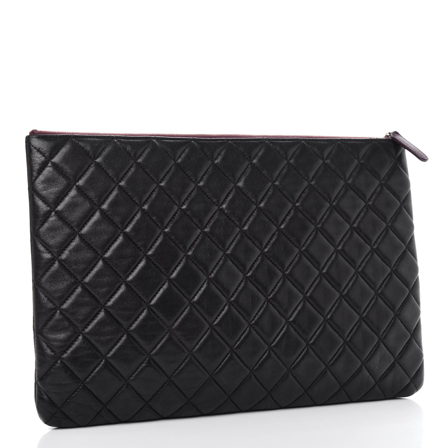 Chanel Lambskin Quilted Large Cosmetic Case Black 3 of 8