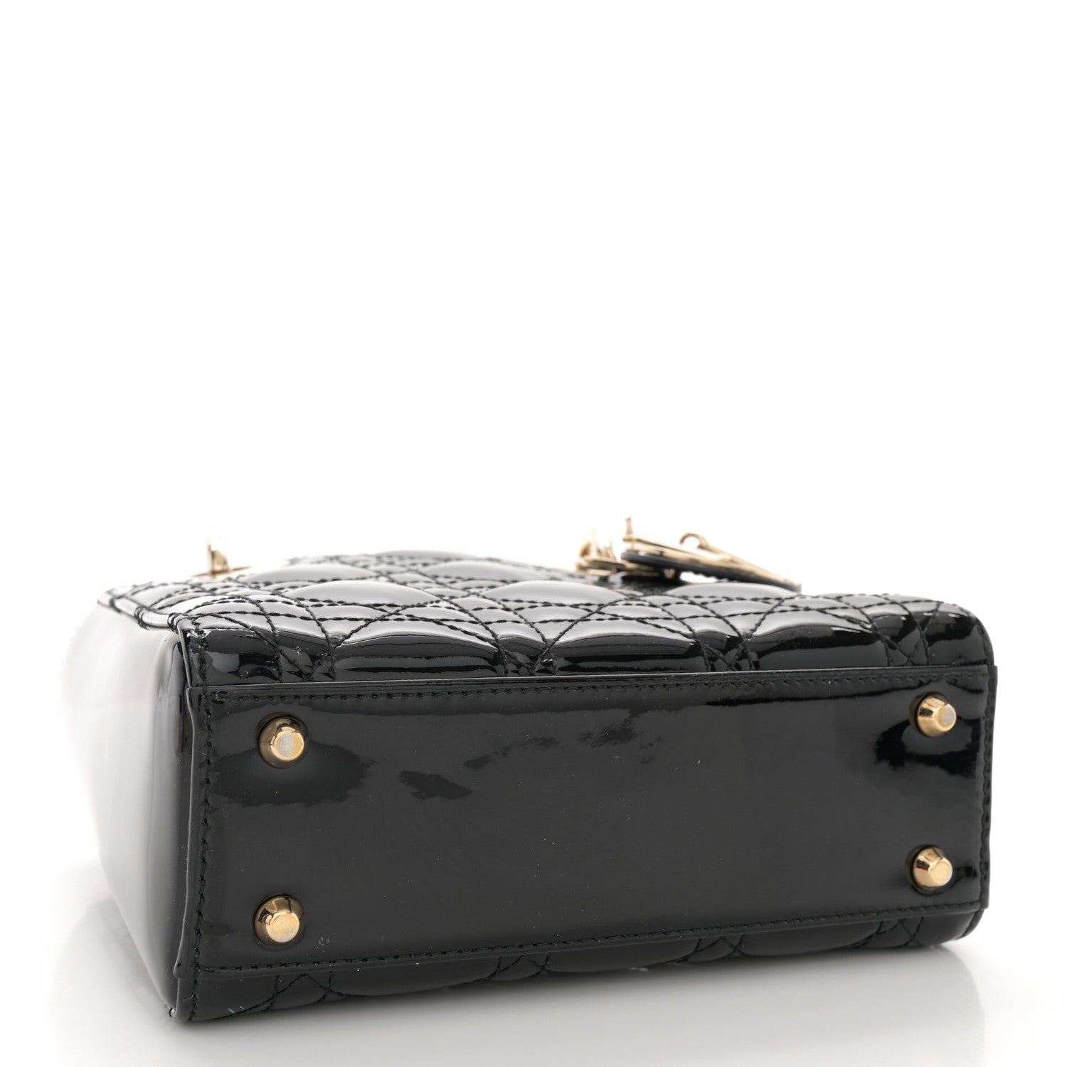 Christian Dior Patent Cannage Mini Lady Dior Black 4 of 12