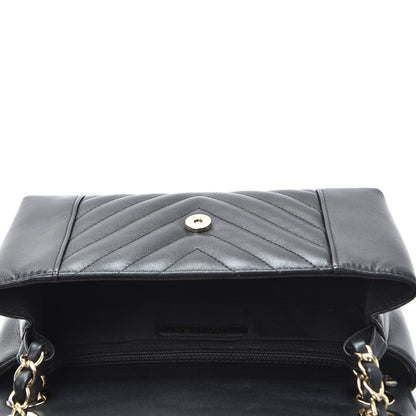 Chanel Calfskin Chevron Quilted Small Flap Black 4 of 9