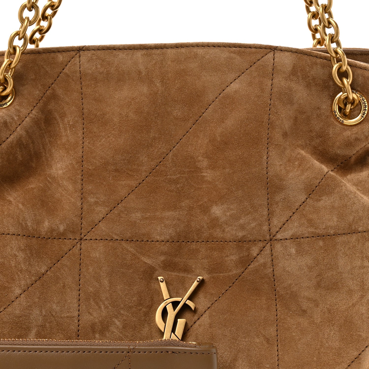 Saint Laurent Suede Small Jamie Shopping Tote Golden Leaf 9 of 11