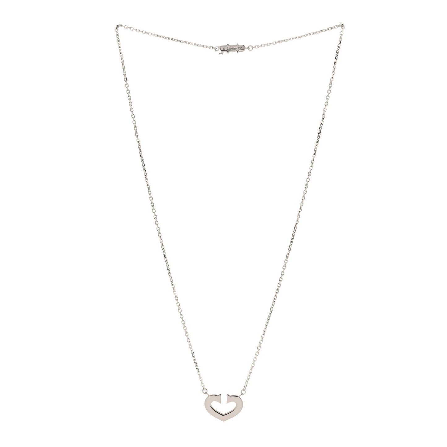 18K White Gold Medium Hearts and Symbols Necklace