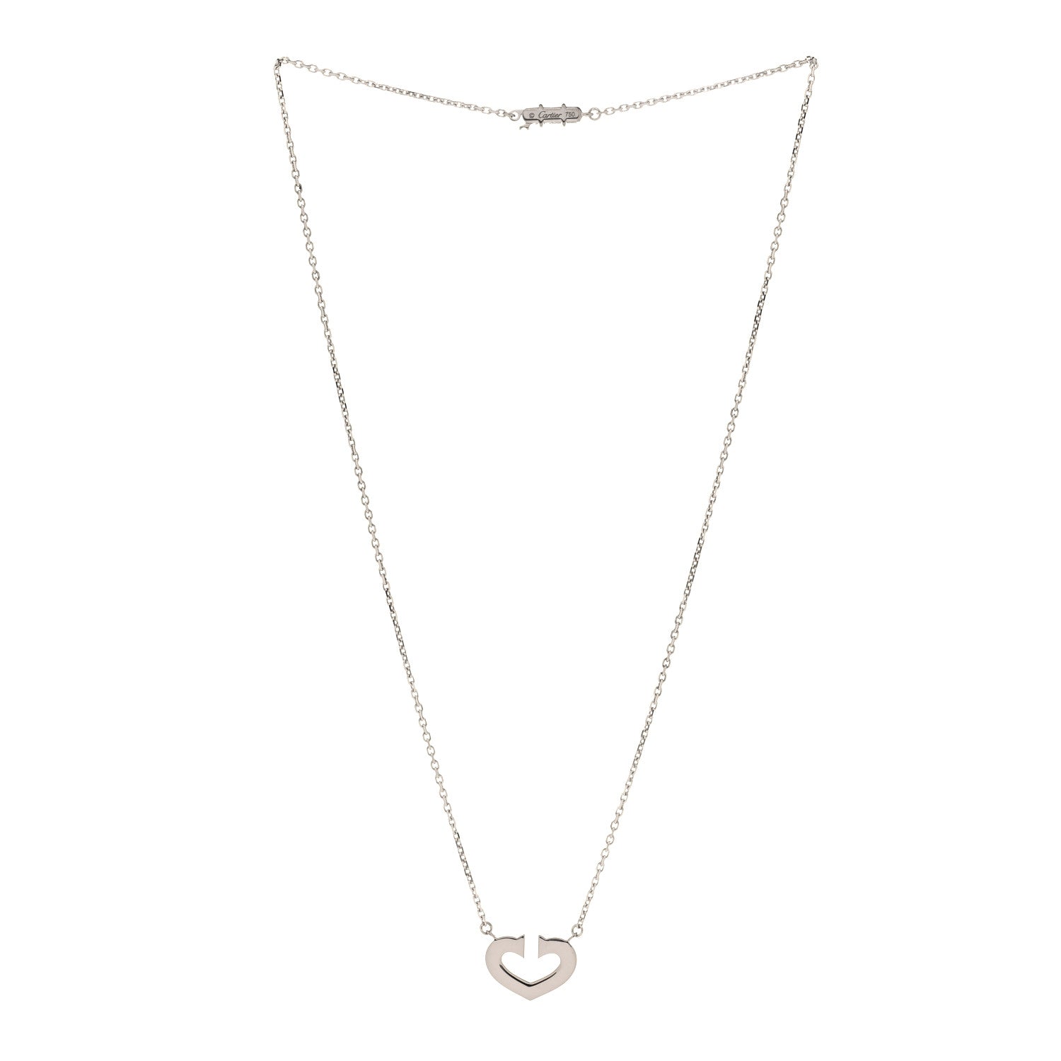 Cartier 18K White Gold Medium Hearts and Symbols Necklace 2 of 5