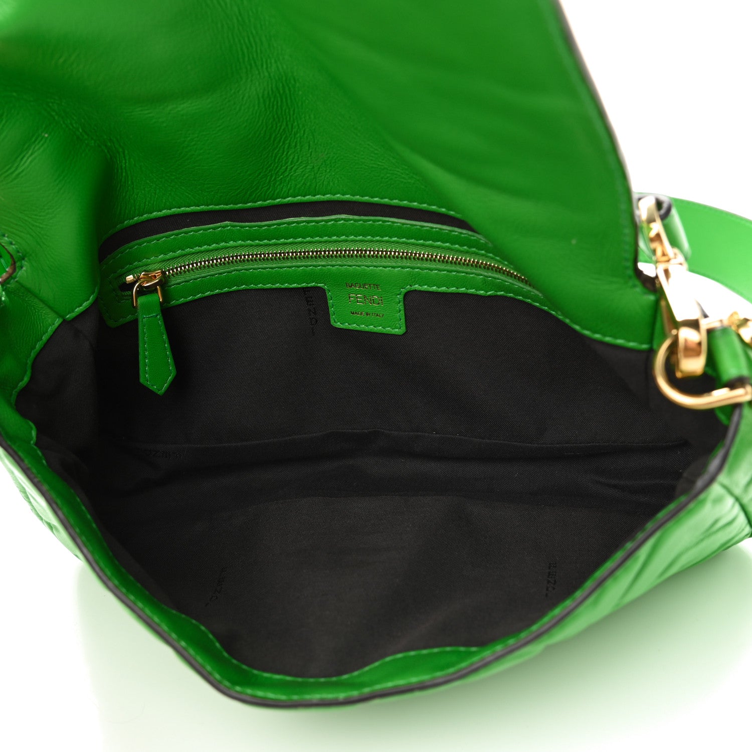 Fendi Nappa FF 1974 Embossed Baguette Tomatillo 4 of 8