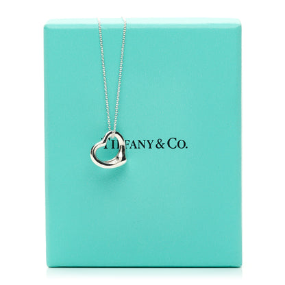 Tiffany Sterling Silver 16mm Elsa Peretti Open Heart Pendant Necklace 6 of 6