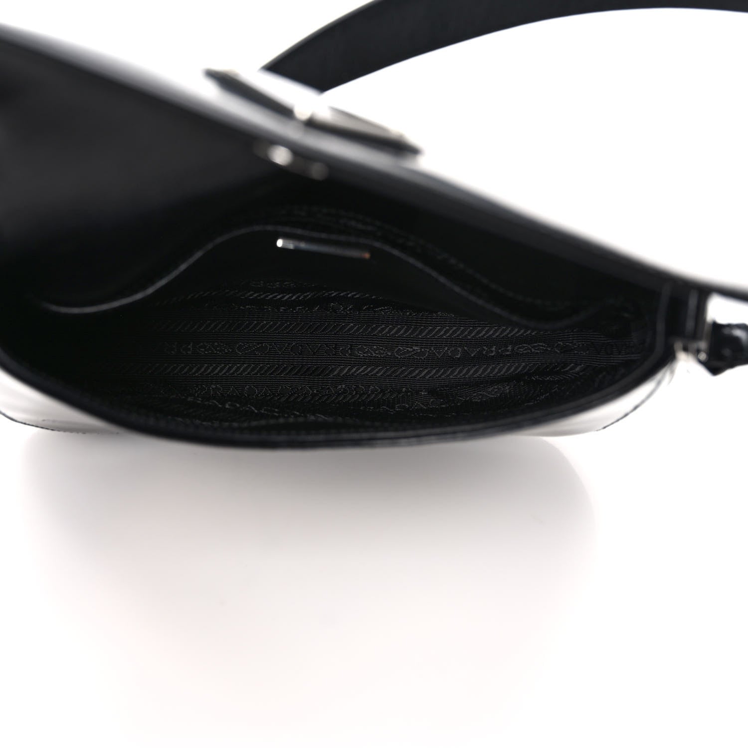 Prada Spazzolato Cleo Flap Adjustable Strap Shoulder Bag Black 5 of 8