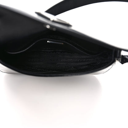 Prada Spazzolato Cleo Flap Adjustable Strap Shoulder Bag Black 5 of 8
