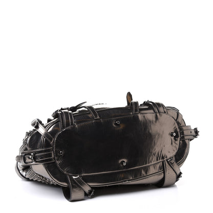Burberry Metallic Patent Studded Rowan Pewter 3 of 4