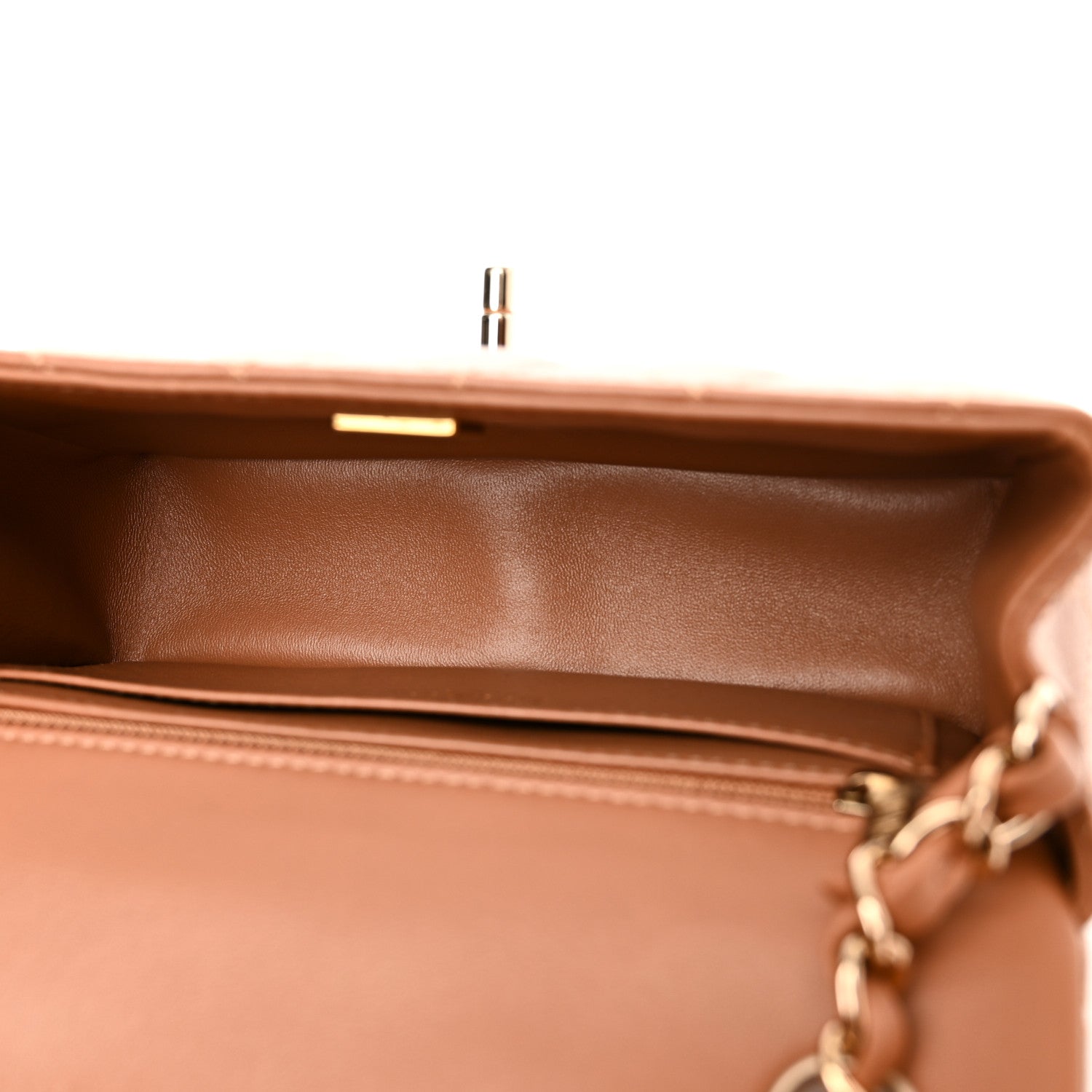 Chanel Lambskin Quilted Mini Rectangular Flap Brown 5 of 11