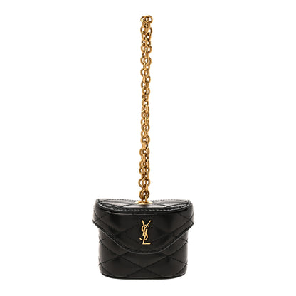 Saint Laurent Lambskin Matelasse Monogram June Box Bag Charm Black 1 of 7