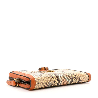 Gucci Snakeskin Ostrich Diana Continental Wallet Butter Ivory Paradise Cloud Natural Gold 4 of 10