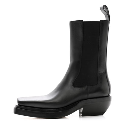 Bottega Veneta Calfskin Lean Mid-Calf Boots 37.5 Black 1 of 8