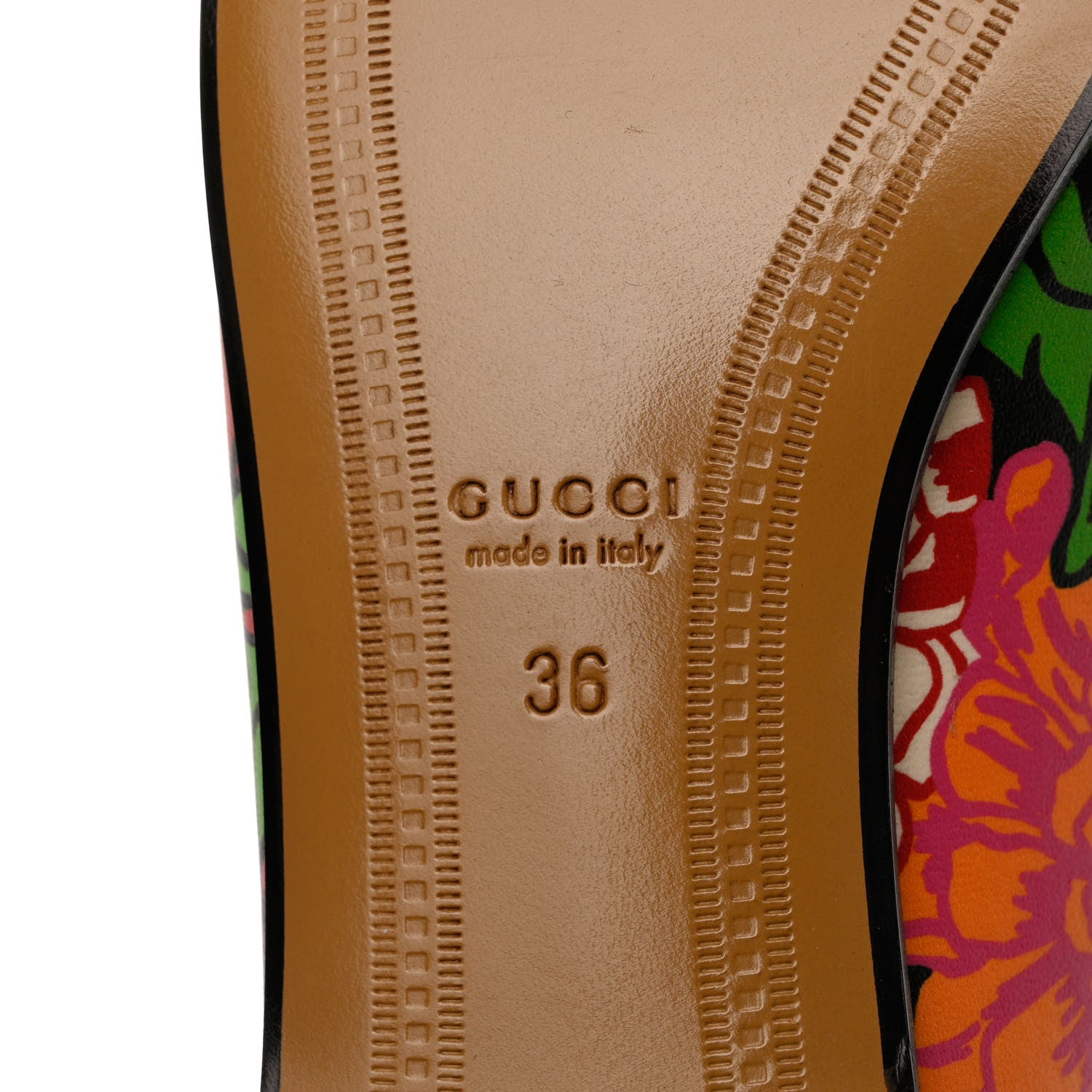 Gucci X KEN SCOTT Canvas Infinity Pomponica Womens Jordaan Loafers 36 Pink Green Black 8 of 9