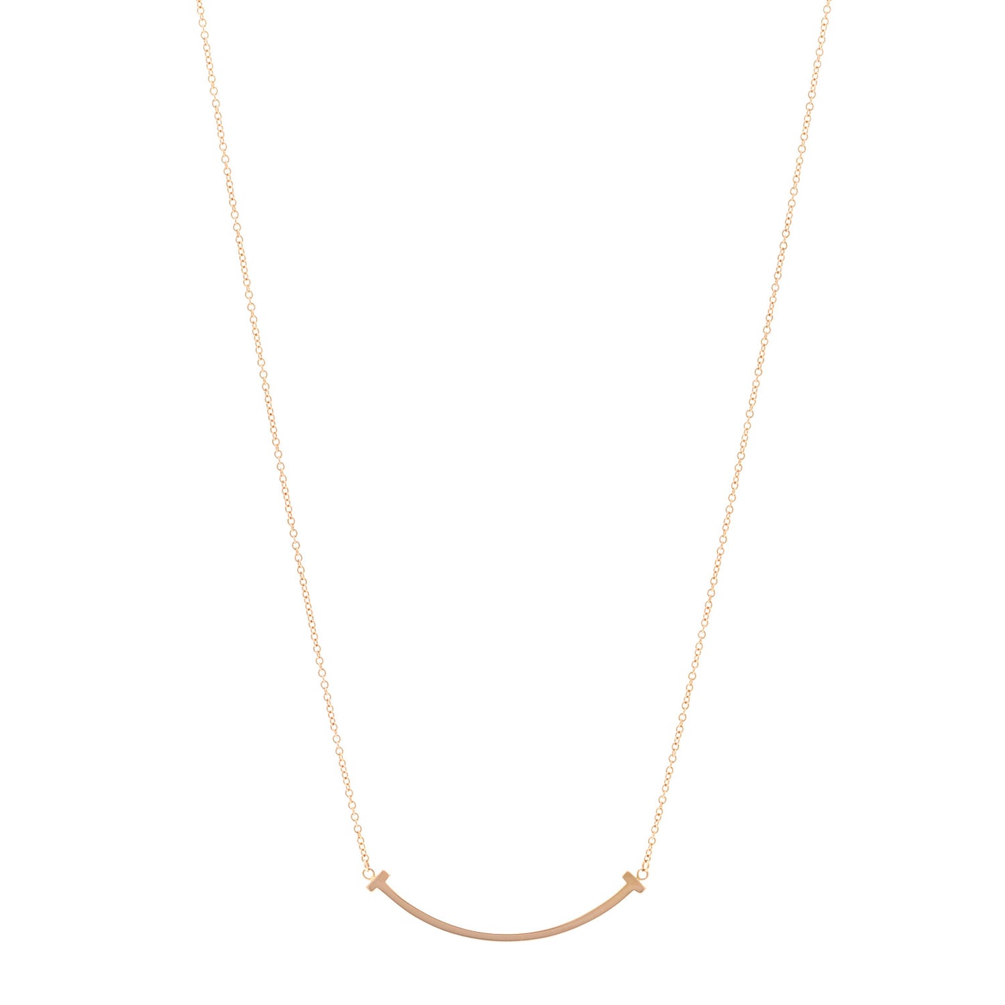 18K Rose Gold Small T Smile Pendant Necklace