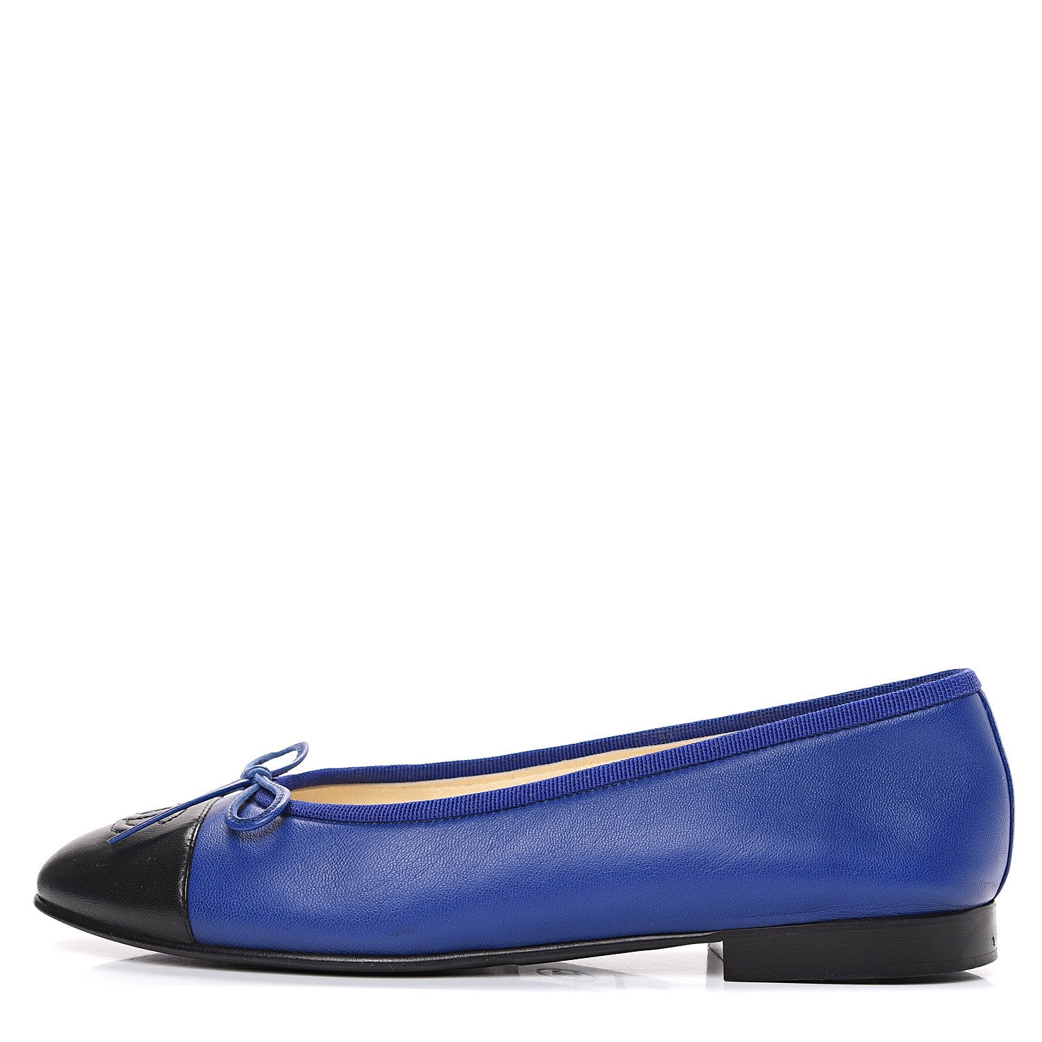Chanel Calfskin CC Cap Toe Ballerina Flats 36 Blue 1 of 8