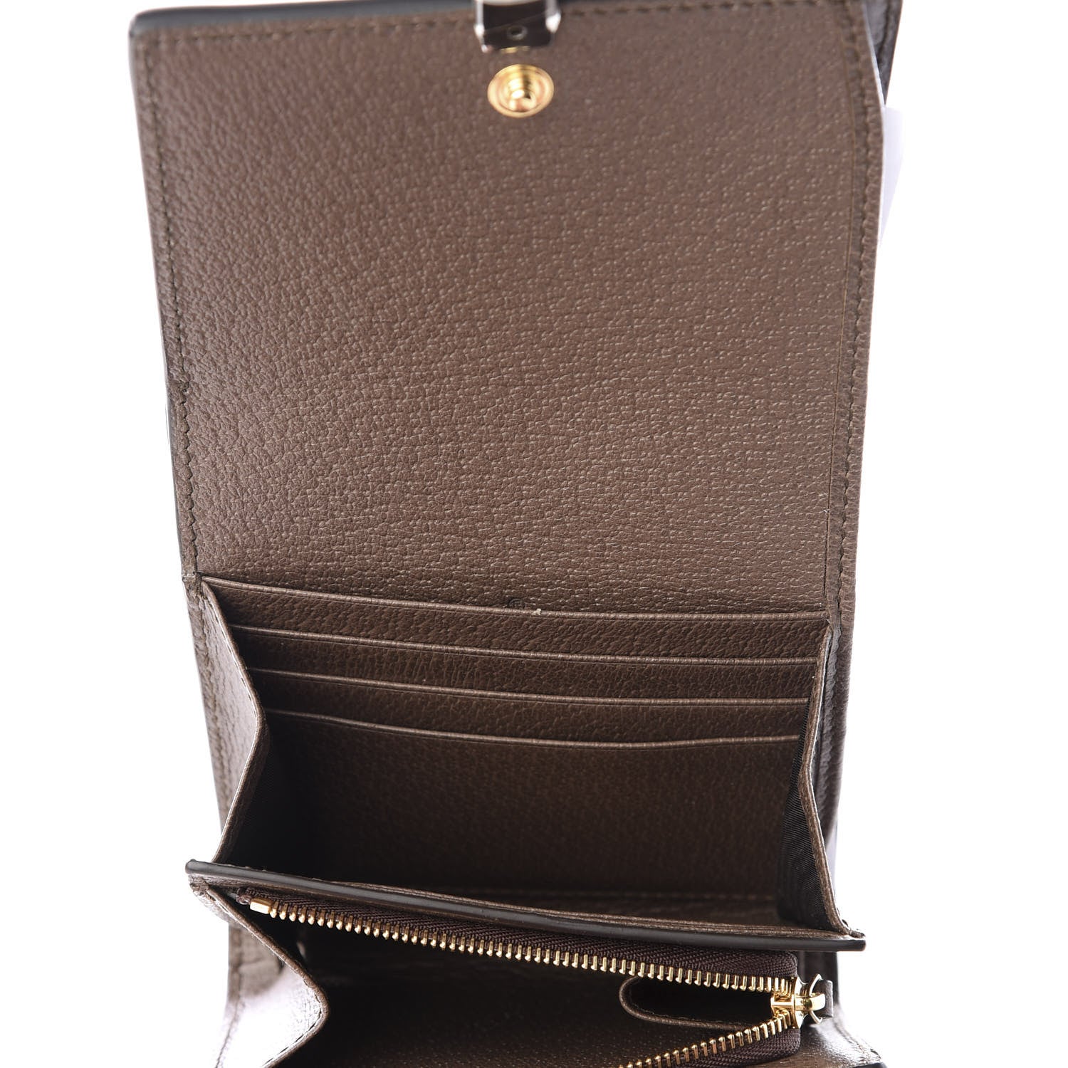 Gucci GG Supreme Monogram Textured Calfskin Web Ophidia Card Case Wallet Beige Ebony New Acero 4 of 8