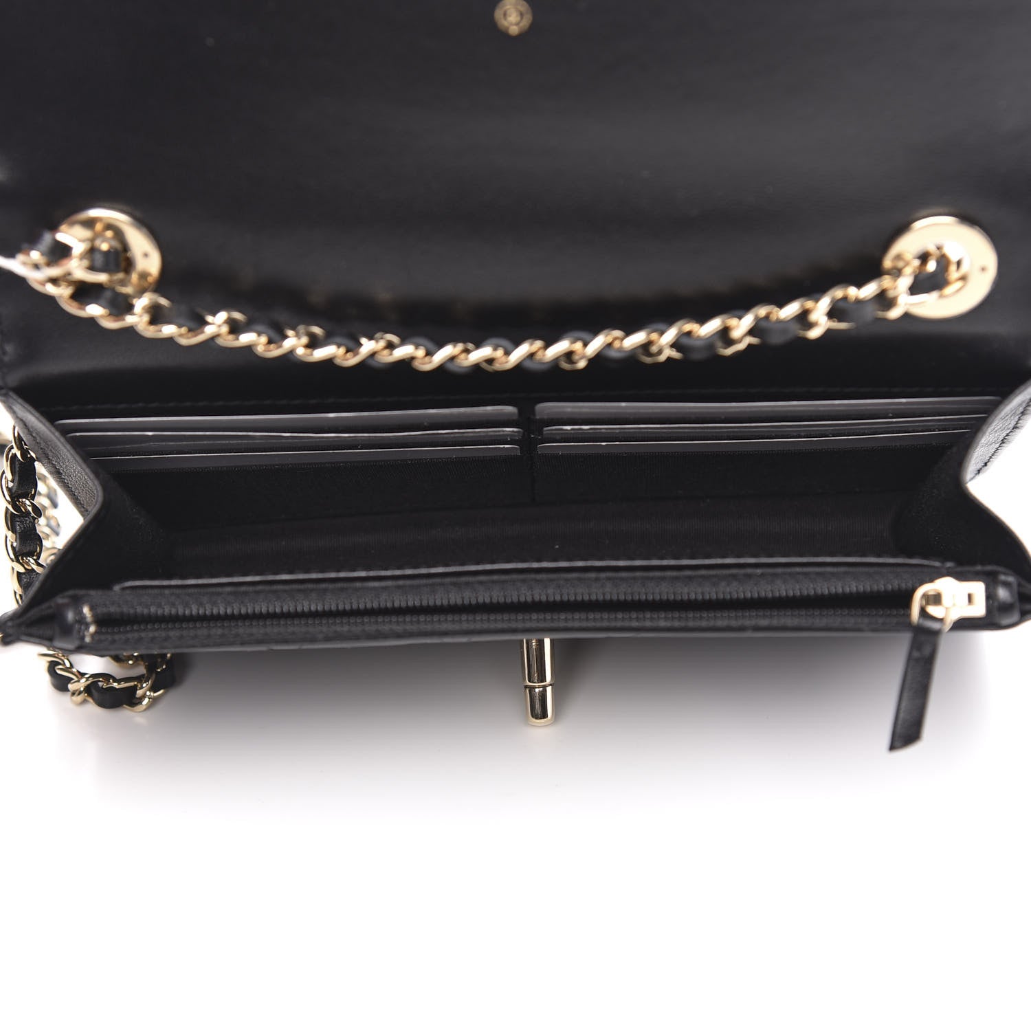 Chanel Lambskin Quilted Trendy CC Wallet On Chain WOC Black 5 of 13