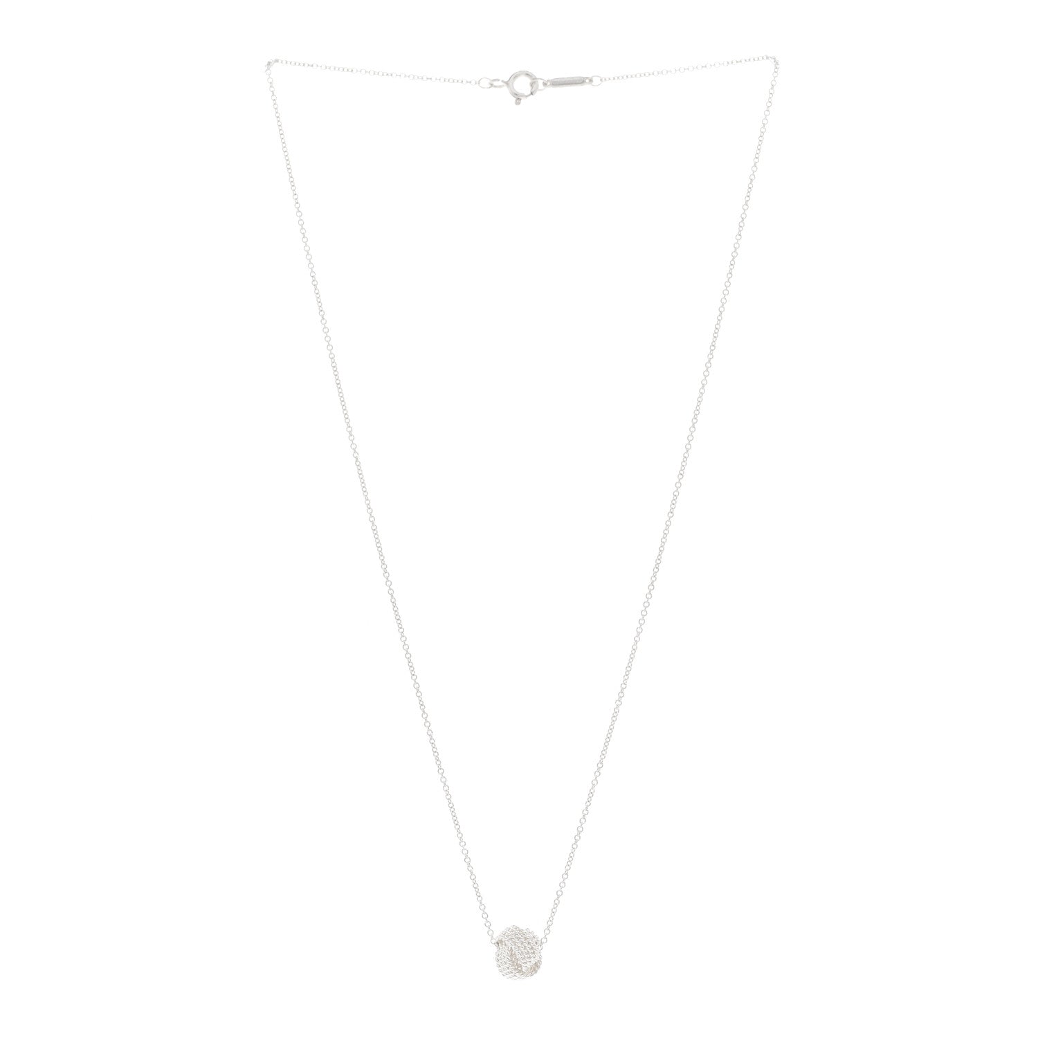 Tiffany Sterling Silver Twist Knot Pendant Necklace 3 of 4
