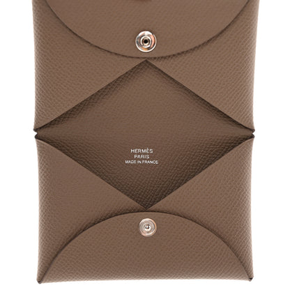 Hermes Epsom Calvi Card Case Etoupe 5 of 8