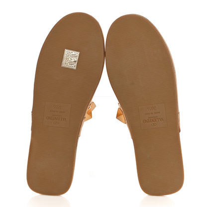 Valentino Garavani Metallic Nappa Roman Stud Slippers 36.5 Antique Brass 5 of 11