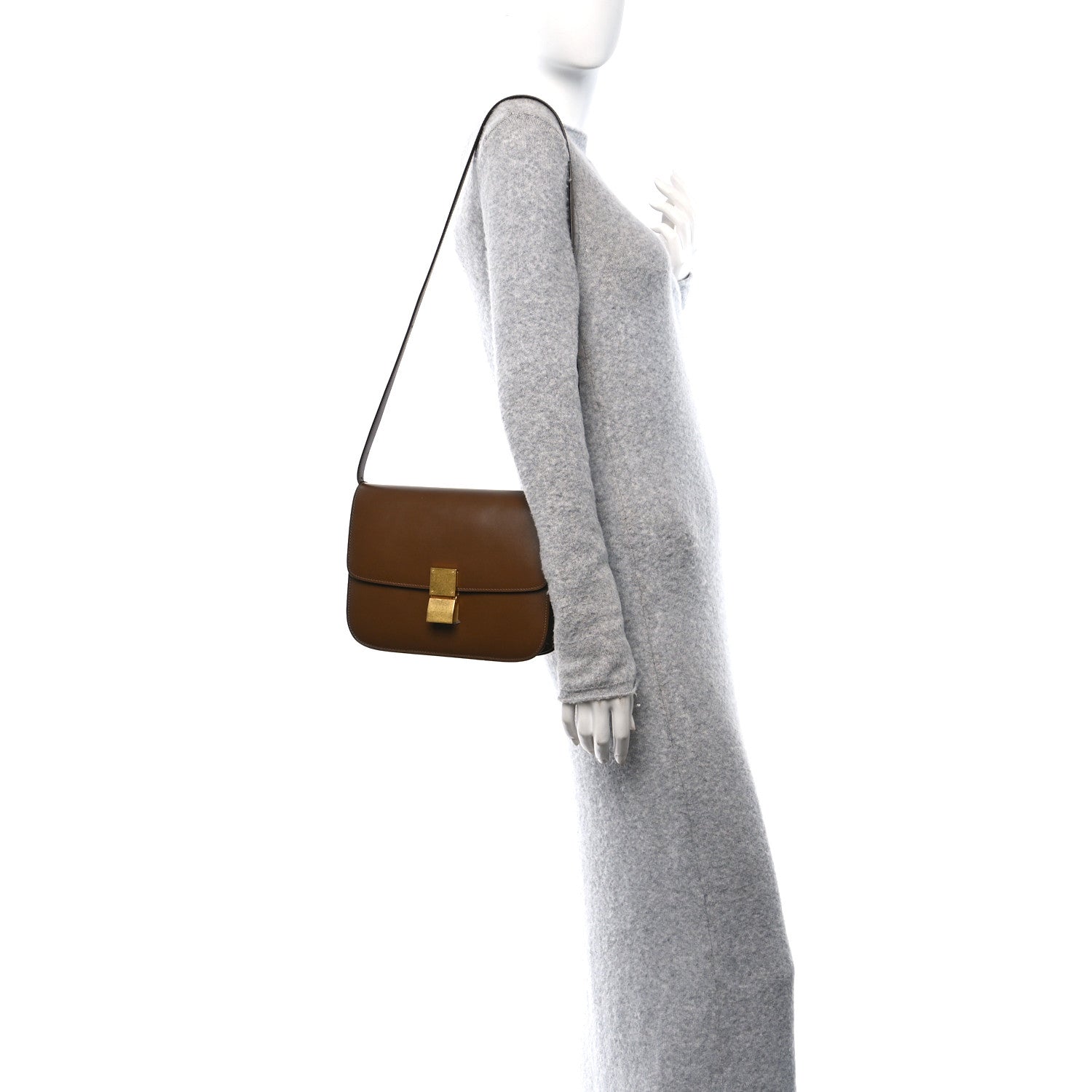 Celine Box Calfskin Medium Classic Box Flap Bag Camel 2 of 17