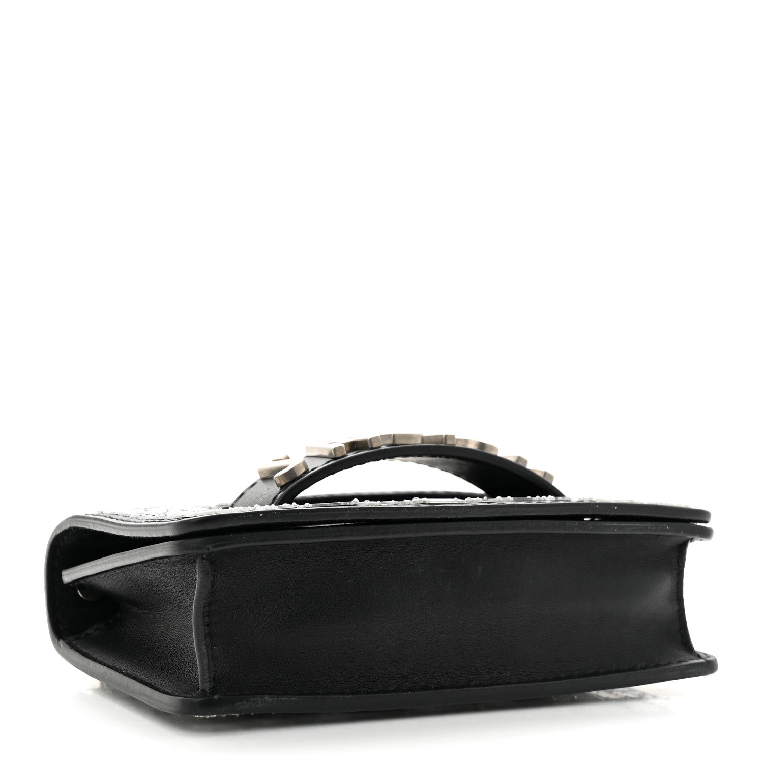Christian Dior Smooth Calfskin Embroidered Mosaic of Mirrors Mini J'Adior Chain Flap Bag Black 4 of 11