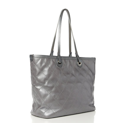 Chanel Metallic Grained Calfskin Shopping Fever Tote Silver 2 of 9