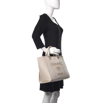 Chanel Caviar Small Studded Deauville Tote Ivory 2 of 11